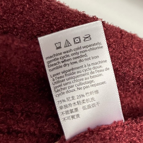 Barefoot Dreams CozyChic Lite Catalina Cardi Sweater Garnet Red Cardigan Duster - Picture 12 of 16